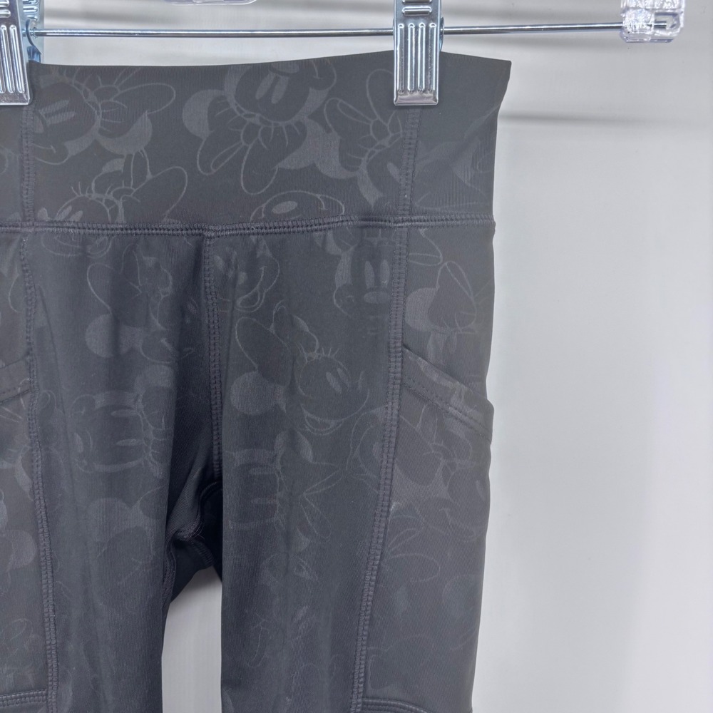 GAP Kids Black Leggings with Subtle Minnie Mouse Pattern - Picture 5 of 7